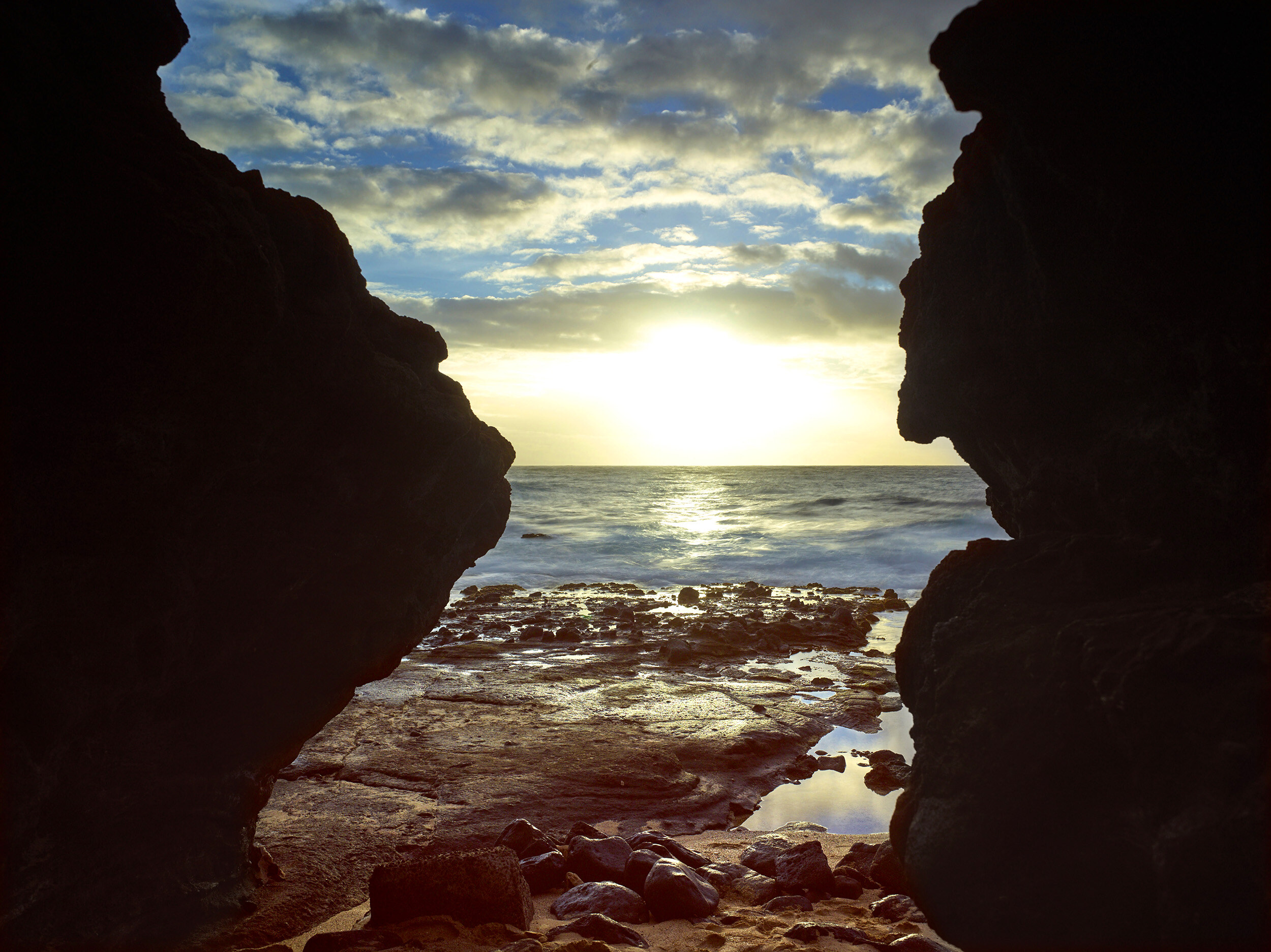 Sea Cave Sunset